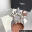 Amina Muaddi Heel 9.5cm Begum Sling Satin Gray with Starbust embellished brooch