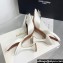 Amina Muaddi Heel 9.5cm Begum Sling Satin White with Starbust embellished brooch