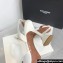 Amina Muaddi Heel 9.5cm Begum Sling Satin White with Starbust embellished brooch