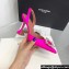 Amina Muaddi Heel 9.5cm Begum Sling Satin Fuchsia with Starbust embellished brooch