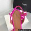 Amina Muaddi Heel 9.5cm Begum Sling Satin Fuchsia with Starbust embellished brooch