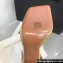 Amina Muaddi Heel 9.5cm Charlotte Crystal Pumps Satin Yellow 2024