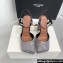 Amina Muaddi Heel 9.5cm Charlotte Crystal Pumps Satin Black 2024