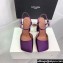 Amina Muaddi Heel 9.5cm Charlotte Pumps Satin Purple 2024