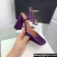 Amina Muaddi Heel 9.5cm Charlotte Pumps Satin Purple 2024