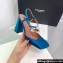 Amina Muaddi Heel 9.5cm Charlotte Pumps Satin Blue 2024