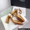 Amina Muaddi Heel 9.5cm Charlotte Pumps Satin Khaki 2024