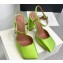 Amina Muaddi Heel 9.5cm Charlotte Pumps Satin Green 2024