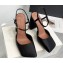 Amina Muaddi Heel 9.5cm Charlotte Pumps Satin Black 2024