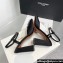 Amina Muaddi Heel 9.5cm Charlotte Pumps Satin Black 2024