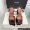 Amina Muaddi Heel 9.5cm Charlotte Pumps Burgundy Mirror 2024
