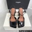 Amina Muaddi Heel 9.5cm Charlotte Pumps Black Mirror 2024