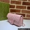 Gucci GG Marmont Super Mini shoulder bag 476433 leather Pink with Brass hardware 2024