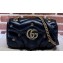 Gucci GG Marmont small shoulder bag 443497 Leather Black with small Double G studs 2024