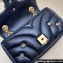 Gucci GG Marmont Mini shoulder bag 446744 Leather Black with small Double G studs 2024