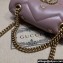 Gucci GG Marmont Mini shoulder bag 446744 Leather Nude Pink with small Double G studs 2024