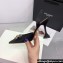 Amina Muaddi Heel 9.5cm Rosie Sling Satin Black with Crystal embellished bow accessory
