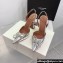 Amina Muaddi Heel 9.5cm Rosie Sling Silver Mirror with Crystal embellished bow accessory