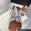 Amina Muaddi Heel 9.5cm Rosie Sling Silver Mirror with Crystal embellished bow accessory