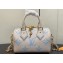 Louis Vuitton Monogram Empreinte leather Speedy Bandoulière 20 Bag M46397 creamy/Blue 2024