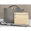 Fendi Peekaboo Iseeu Medium Bag in Selleria Leather 7VA529 Gray/White