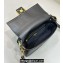 Fendi by Stefano Pilati Medium Baguette Bag handle with metal FENDI lettering in Black nappa leather 2024