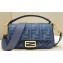 Fendi Medium Baguette bag in Blue canvas with FF embroidery