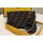 Fendi Baguette Pouch clutch with chain Bag in Brown jacquard FF fabric