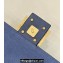 Fendi Medium Baguette bag in Blue canvas with FF embroidery