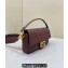Fendi Nappa Leather Medium Baguette Bag Burgundy