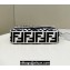 Fendi Medium Baguette bag in White/Black canvas with FF embroidery