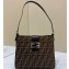 Fendi Vintage Hobo Bag in Brown jacquard FF fabric 8331