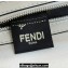 Fendi Medium Baguette bag in White/Black canvas with FF embroidery