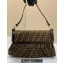 Fendi Vintage Shoulder Bag in Brown jacquard FF fabric 8333