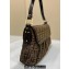 Fendi Vintage Shoulder Bag in Brown jacquard FF fabric 8333