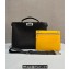 Fendi Peekaboo Iseeu Medium Bag in Selleria Leather 7VA529 Black/Yellow