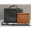 Fendi Peekaboo Iseeu Medium Bag in Selleria Leather 7VA529 Dark Gray/Brown