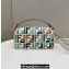 Fendi Medium Baguette bag in Multicolor White canvas with FF embroidery