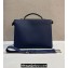 Fendi Peekaboo Iseeu Medium Bag in Selleria Leather 7VA529 Dark Blue/Blue