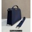 Fendi Peekaboo Iseeu Medium Bag in Selleria Leather 7VA529 Dark Blue/Blue