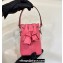 Fendi Mon Tresor Mini bucket bag Leather Pink with 3D Flower