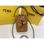Fendi Mon Tresor Mini bucket bag Leather Brown with 3D Flower