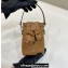 Fendi Mon Tresor Mini bucket bag Leather Brown with 3D Flower