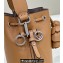 Fendi Mon Tresor Mini bucket bag Leather Brown with 3D Flower