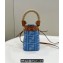 Fendi Mon Tresor Mini bucket bag Denim Blue with FF embroidery