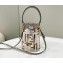 Fendi Mon Tresor Mini bucket bag Multicolor Gray canvas with FF embroidery