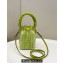 Fendi Mon Tresor Mini bucket bag Green canvas with FF embroidery