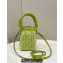 Fendi Mon Tresor Mini bucket bag Green canvas with FF embroidery