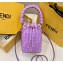 Fendi Mon Tresor Mini bucket bag Purple canvas with FF embroidery