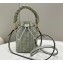 Fendi Mon Tresor Mini bucket bag Light Green canvas with FF embroidery